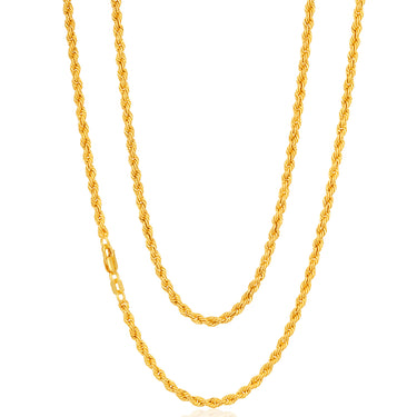 9ct Yellow Gold Filled Rope 50cm Chain 50 Gauge