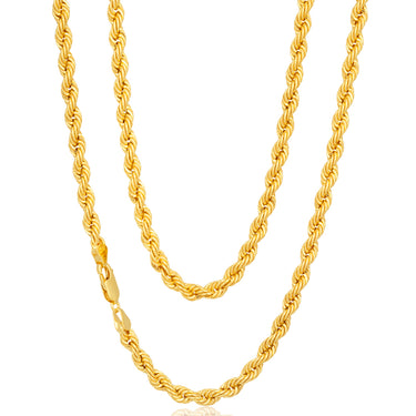 9ct Gold Filled Rope 50cm Chain 80 Gauge
