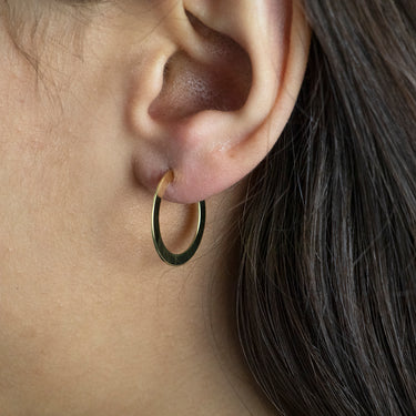 9ct Yellow Gold Filled Half Round Flat Stud Earrings