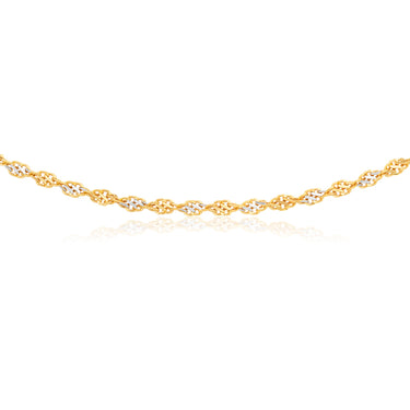 9ct Two-Tone Gold Filled 45cm Singapore Link Chain