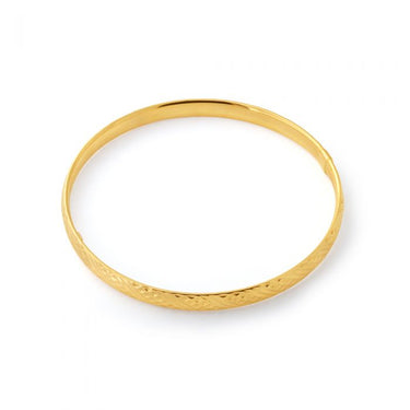 9ct Yellow Gold Silver Filled Fancy Bangle