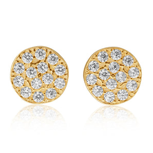 9ct Gold Silverfilled Cubic Zirconia Round Stud Earrings