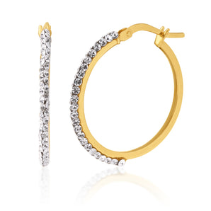 9ct Yellow Gold Silver Filled Hoop Earrings