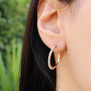 9ct Yellow Gold Silver Filled Hoop Earrings