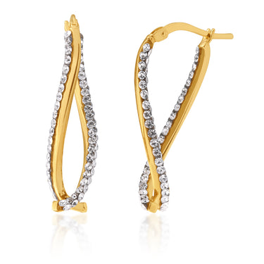 9ct Yellow Gold Silver Filled Twist Earrings