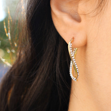 9ct Yellow Gold Silver Filled Twist Earrings