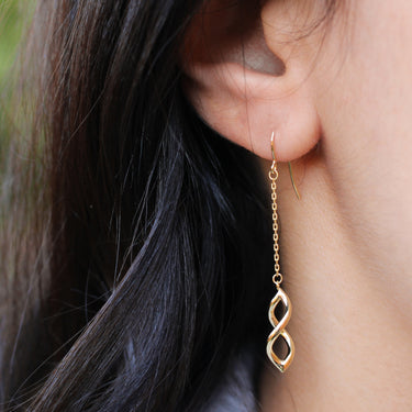 9ct Yellow Gold Silver Filled Twist Drop Earrings