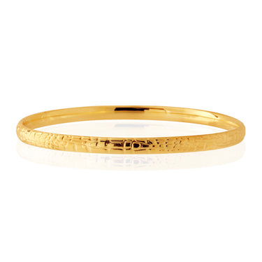 9ct Yellow Gold Silver Filled Diamond Cut Bangle