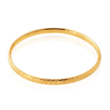 9ct Yellow Gold Silver Filled Diamond Cut Bangle
