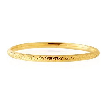 9ct Yellow Gold Silver Filled Diamond Cut Bangle