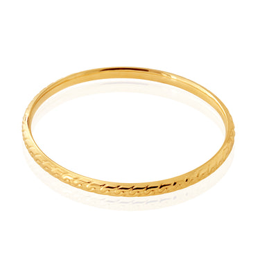 9ct Yellow Gold Silver Filled Diamond Cut Bangle