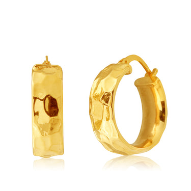 9ct Yellow Gold Silver Filled 15mm Hoop Earrings