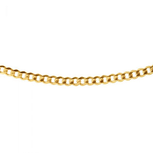 9ct Yellow Gold Silverfilled Super Flat Curb 160Gauge 21cm Bracelet