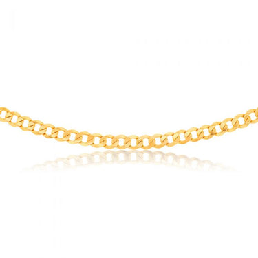 9ct Yellow Gold Silverfilled Flat curb 160 Gauge 55cm Chain