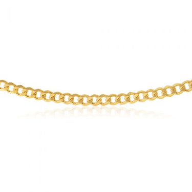 9ct Yellow Gold Silverfilled Flat Curb 120 Gauge 55cm Chain