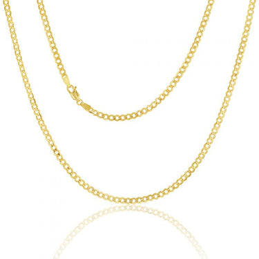 9ct Yellow Gold Silverfilled Curb 80 Gauge 55cm Chain