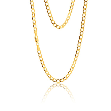 9ct Silverfilled Curb Bev 45cm 100 Gauge Chain