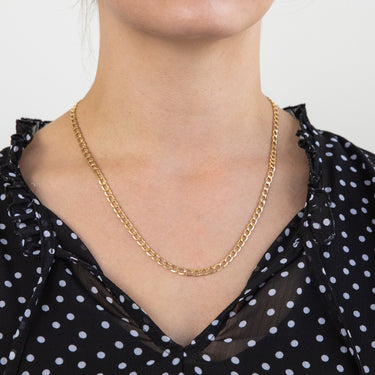 9ct Silverfilled Curb Bev 50cm 100 Gauge Chain