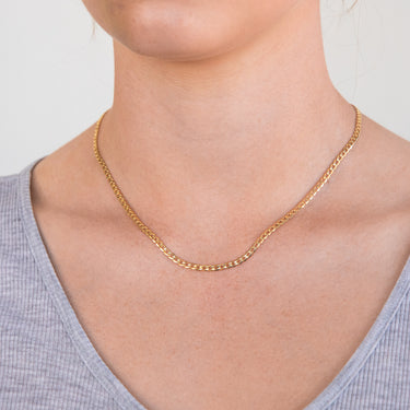 9ct Yellow Gold Silverfilled Super Flat Curb 80 Gauge 45cm Chain