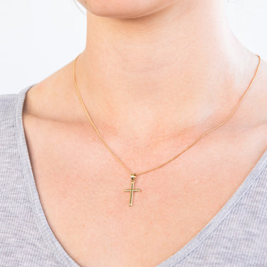 9ct Yellow Gold Silverfilled Cross Pendant