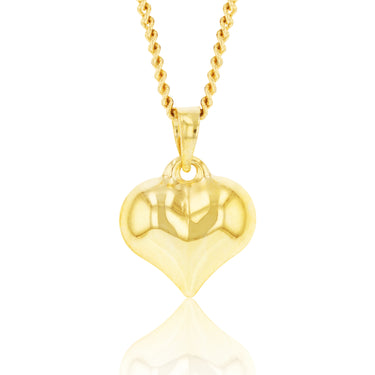 9ct Yellow Gold Silverfilled Heart Charm Pendant