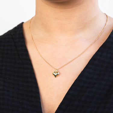 9ct Yellow Gold Silverfilled Heart Charm Pendant