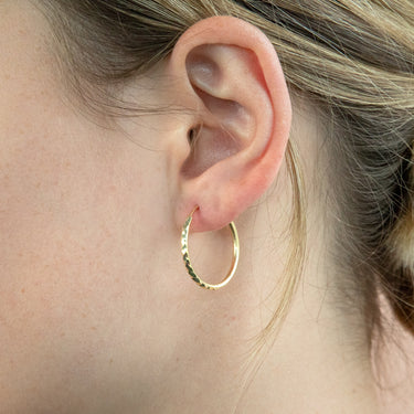 9ct Yellow Gold Silver Filled Diamond Cut 20mm Sleeper Earrings