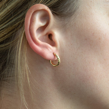 9ct Yellow Gold Silver Filled Fancy Hoop Earrings
