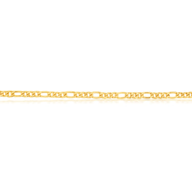 9ct Silverfilled Yellow Gold Figaro 19cm 150 Gauge Bracelet