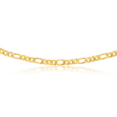9ct Silverfilled Yellow Gold Figaro 19cm 150 Gauge Bracelet