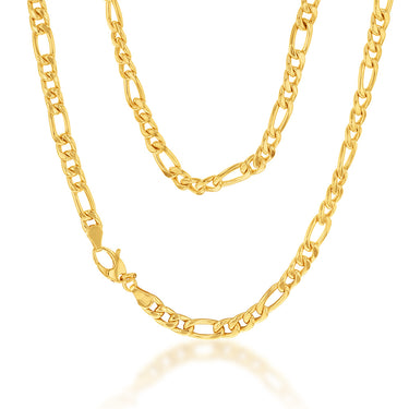 9ct Silverfilled Yellow Gold Figaro 45cm 150Gauge Chain