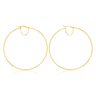 9ct Silverfilled Yellow Gold Plain 60mm Hoop Earrings