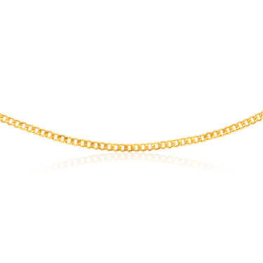 9ct Yellow Gold Silverfilled Flat Curb 120 Gauge 60cm Chain