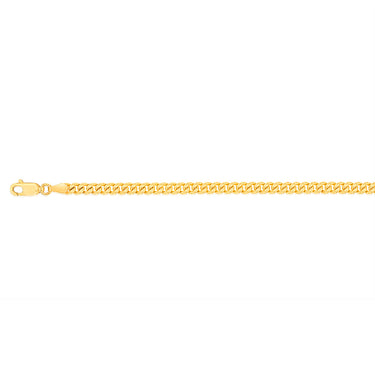 9ct Yellow Gold Silverfilled Curb 100 Gauge 21cm Bracelet