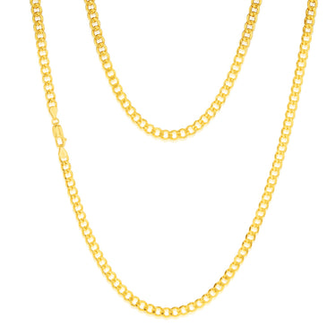 9ct Yellow Gold Silverfilled Flat Curb 120Gauge 60cm Chain