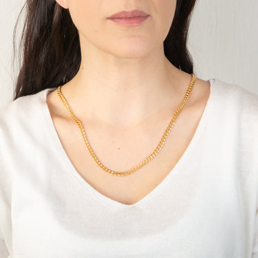 9ct Yellow Gold Silverfilled Flat Curb 120Gauge 60cm Chain