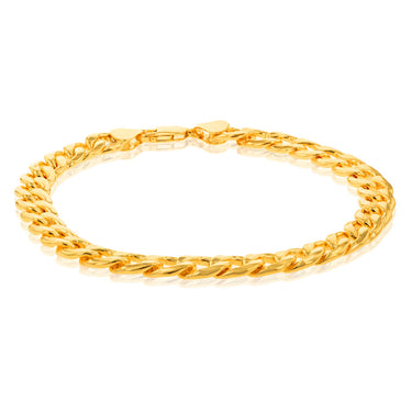 9ct Yellow Gold Silverfilled 200 Gauge 23cm Bracelet
