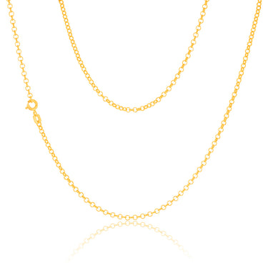 9ct Yellow Gold Silverfilled Belcher 80 Gauge 45cm Chain