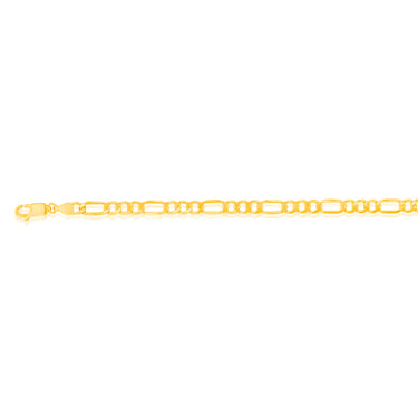 9ct Yellow Gold Silverfilled 115Gauge 1:3 Figaro 21cm Bracelet