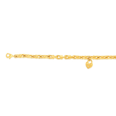 9ct Yellow Gold Silverfilled Lock On 19cm Bracelet