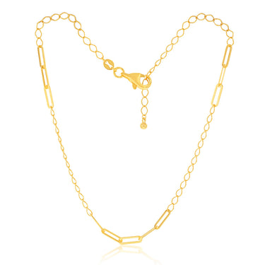 9ct Yellow Gold Silverfilled Fancy 27cm Anklet