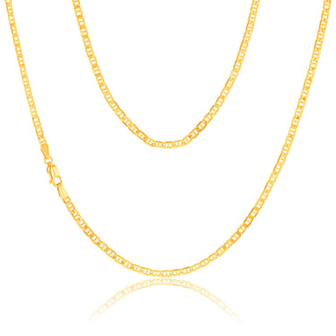 9ct Yellow Gold Silverfilled Anchor 80Gauge 50cm Chain