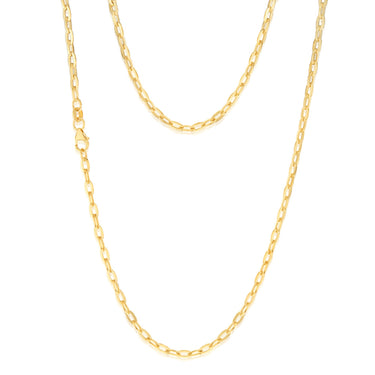 9ct Yellow Gold Silver Filled Paperclip 3mm 45cm Chain