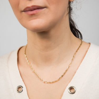9ct Yellow Gold Silver Filled Paperclip 3mm 45cm Chain