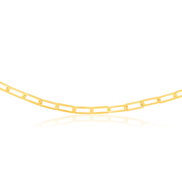 9ct Yellow Gold Silver Filled Paperclip 60cm Chain