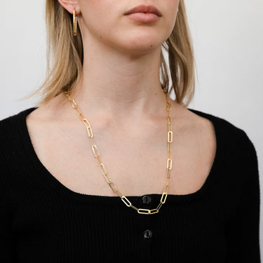 9ct Yellow Gold Silver Filled Paperclip 60cm Chain