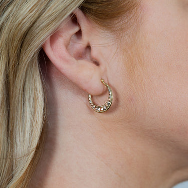 9ct Yellow White And Rose Gold Silver Filled Tricolour Light Hoop Earrings
