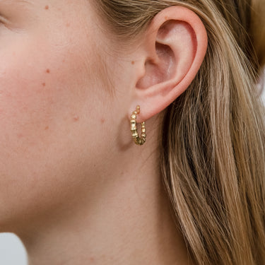 9ct Yellow Gold Silver Filled Fancy Light Hoop Earring