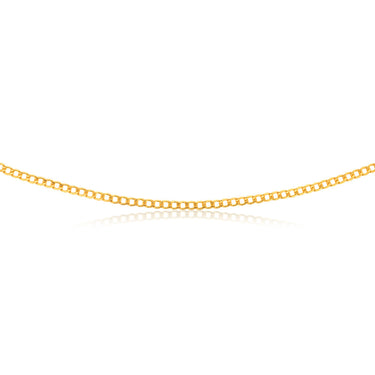 9ct Yellow Gold Silverfilled Bevelled Curb 80 Gauge 60cm Chain