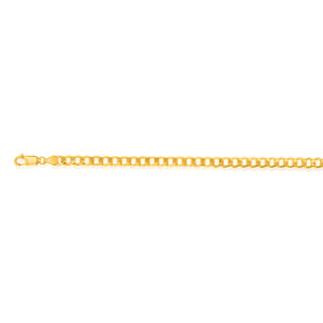 9ct Yellow Gold Silverfilled Bevelled Curb 120 Gauge 23cm Bracelet